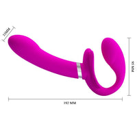 Şarjlı Strapless Strapon Titreşimli Dildo G Nokta Klitoris Uyarıcı Giyilebilir Çift Vibratörü