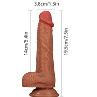 Gerçekçi Dildo 19,5 CM Güçlü Vakum Tabanlı Realistik Penis