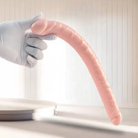Realistik Dokulu  Çift Taraflı Çift Uçlu 34 CM Gerçekçi Yapay Penis Dildo