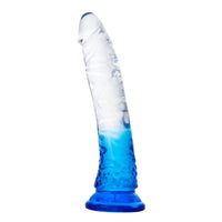 Realistik Jel Dokulu Testissiz Ultra Yumuşak Şeffaf Mavi Yapay Penis Dildo 