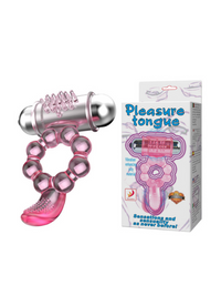 Plasure Tongue Titreşimli Penis Kılıfı – Klitoris Uyarıcılı | 10 Mod | Şeffaf