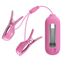Romantik Dalga USB Şarjlı Titreşim & Elektro Şok Mandallı Göğüs Uyarıcı Takı
