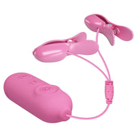 Romantik Dalga USB Şarjlı Titreşim & Elektro Şok Mandallı Göğüs Uyarıcı Takı
