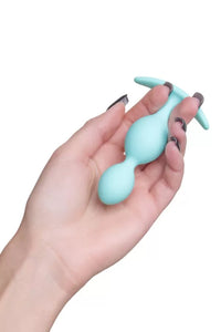 Rulo İkili Boğumlu Sıralı Silikon Anal Plug Tıkaç Su Yeşili 9,2 Cm 