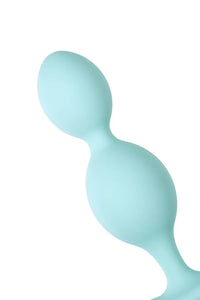 Rulo İkili Boğumlu Sıralı Silikon Anal Plug Tıkaç Su Yeşili 9,2 Cm 