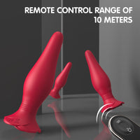 Çılgın Uzaktan Kumanda Kontrollü Gül Tasarımlı Titreşimli Anal Plug Vibratör Set