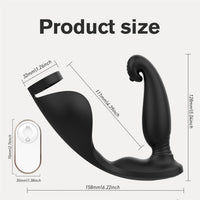 Yırtıcı Hayvan Uzaktan Kumandalı Testis Ve Penis Halkalı Çift Penetrasyonlu Prostat Uyarıcı Vibratör