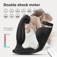 Yırtıcı Hayvan Uzaktan Kumandalı Testis Ve Penis Halkalı Çift Penetrasyonlu Prostat Uyarıcı Vibratör