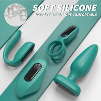 The Love Kit Yeşil Vibratör Set (4-ü-1 Arada) – Çok Fonksiyonlu Keyif Deneyimi | Şarjlı | Su Geçirmez