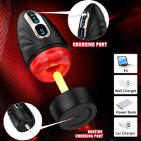 Isıtmalı Emiş ve Titreşimli Otomatik Oral Mastürbatör – Silikon Dudak Girişli Realistik Erkek Masturbator (USB Şarjlı)