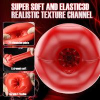 Isıtmalı Emiş ve Titreşimli Otomatik Oral Mastürbatör – Silikon Dudak Girişli Realistik Erkek Masturbator (USB Şarjlı)
