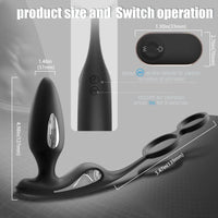 Şarjlı Kumandalı Testis ve Penis Halkalı Penis Elektrikli Uyarıcı Titreşimli Prostat Milking Vibratör