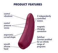 Satisfyer Curvy 1 Connect App Titreşimli Klitoris Emiş Güçlü 2 in 1 Vibratör