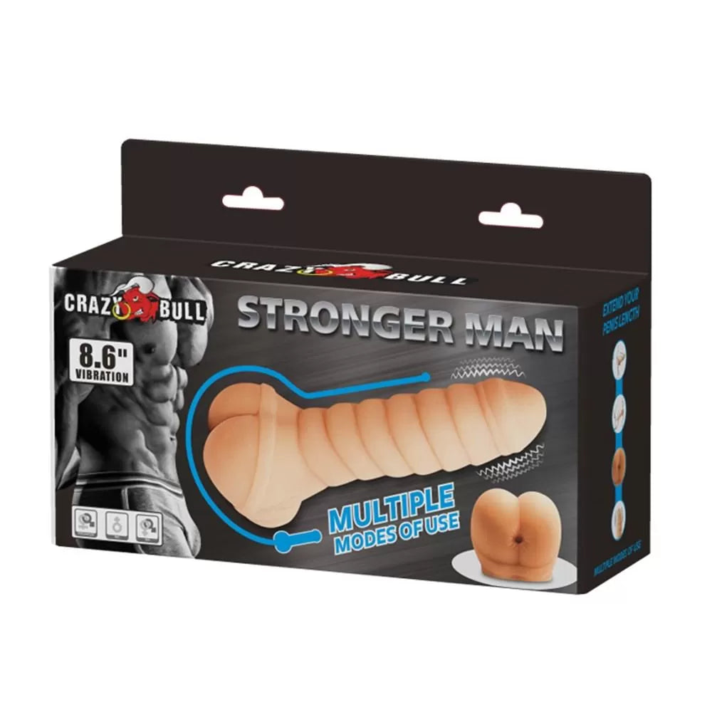 Stronger Man Titreşimli Yumuşak Realistik Mastürbatör &amp; Penis Kılıf