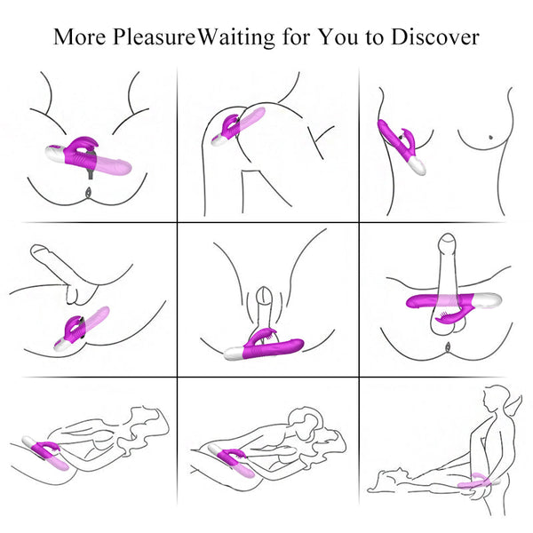 T20 - Şarjlı Akıllı Isıtmalı Şişirilebilir ve İleri Geri Hareketli G-Spot ve Klitoris Uyarıcı 2 in 1 Yapay Penis Rabbit Vibratör