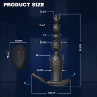 Telefon Kontrollü Anal Vibratör ve Penis Halkası Siyah