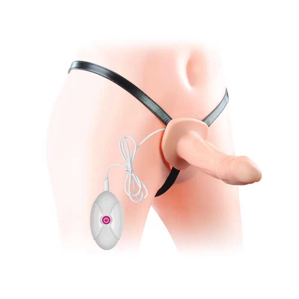 Vibrating Unisex Hollow Strap On Titreşimli İçi Boş Belden Bağlamalı Penis