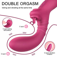 TONGUE TEASE Eğri G-Spot Uyarıcı ve Klitoris Uyarıcı 2 in 1 Hareketli Dil Vibratör
