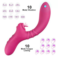 TONGUE TEASE Eğri G-Spot Uyarıcı ve Klitoris Uyarıcı 2 in 1 Hareketli Dil Vibratör