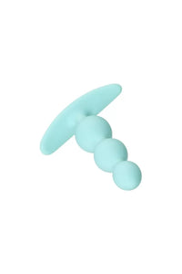Üçlü Boğumlu Sıralı Silikon Anal Plug Su Yeşili 10,5 Cm 