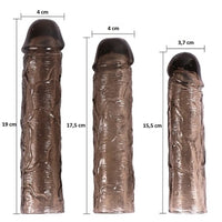 3 lü Penis Kılıfı Set Ucu Dolgulu Uzatmalı Prezervatif Dildo Penis
