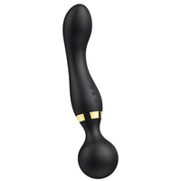 Siyah 360° Açılı Magic Wand Massager Çok Sessiz Masaj Orgazm Aleti 20 Fonksiyonlu Teknolojik Vibratör