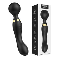 Siyah 360° Açılı Magic Wand Massager Çok Sessiz Masaj Orgazm Aleti 20 Fonksiyonlu Teknolojik Vibratör