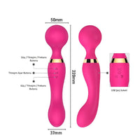 Siyah 360° Açılı Magic Wand Massager Çok Sessiz Masaj Orgazm Aleti 20 Fonksiyonlu Teknolojik Vibratör