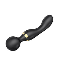 Siyah 360° Açılı Magic Wand Massager Çok Sessiz Masaj Orgazm Aleti 20 Fonksiyonlu Teknolojik Vibratör