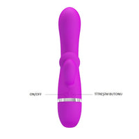 30 Fonksiyonlu Klitoris Uyarıcılı Tavşan Vibratör – Silikon, Mor, 18,8 cm