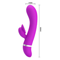 30 Fonksiyonlu Klitoris Uyarıcılı Tavşan Vibratör – Silikon, Mor, 18,8 cm