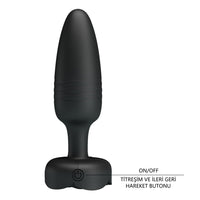 İleri Geri Hareketli Manyetik Şarjlı Anal Plug – LED Işıklı, 10 Farklı Titreşim Modlu Silikon Anal Titreşimli Plug