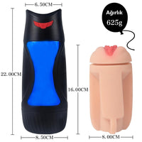 22 cm USB Şarjlı Emme Özellikli 12 Fonksiyonlu Realistik Mastürbatör