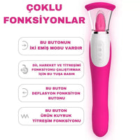 WISTONE Ultra Güçlü Emiş ve Titreşimli Dil Hareketli Orgazm Masaj Vibratör - Pembe