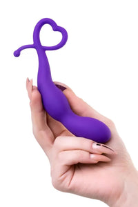 Wlap Tutma Halkalı Uyarıcılı Silikon Anal Plug Tıkaç Mor 