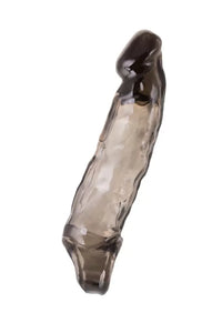 XL LOVER Siyah Şeffaf Testis Halkalı Silikon Penis Kılıfı 19,5 CM
