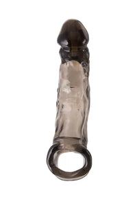 XL LOVER Siyah Şeffaf Testis Halkalı Silikon Penis Kılıfı 19,5 CM