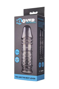 XL LOVER Siyah Şeffaf Uyarıcı Benekli Silikon Penis Kılıfı 13,5 Cm