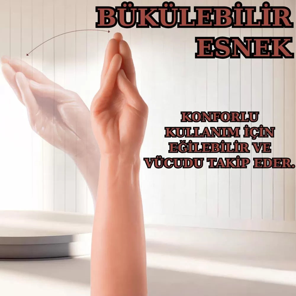 XXL Realistik Dokulu Dev King Dong Kalın Gerçekçi Anal Fisting El-Kol Dildo 26 CM