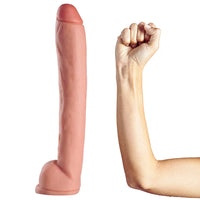 XXL Realistik Dokulu Kalın Dildo Mega Boy Gerçekçi Yapay Penis Dildo 38 CM