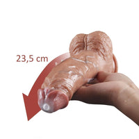 23,5 CM Yeni Nesil Özel Çift Katmanlı Yumuşak Dokulu Realistik Dildo Penis